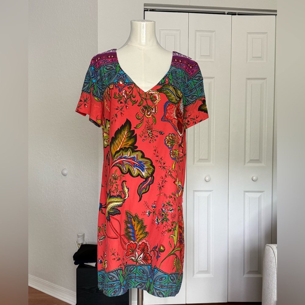 Desigual Vibrant Floral V-Neck midi Dress